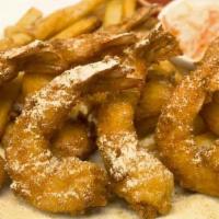 Jumbo Shrimp 7Pc · Served with fries,bread,coleslaw