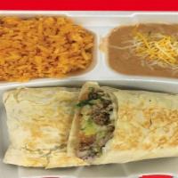 Burrito  Plate · YOUR CHOICE STEAK,CHICKEN,GYRO,GROUND BEEF,SHRIMP