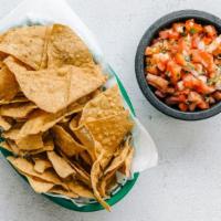 Chips & Pico De Gallo By Irazu · By Irazu. 100% corn tortilla chips served with a chunky salsa consisting of tomatoes, cilant...