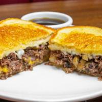 Prime Rib & Mushroom Melt · Shaved prime rib finished off on the grill, served medium-well to well-done topped with saut...