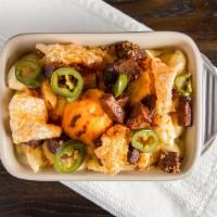 Cadillac Mac · O.G. Mac, smoked burnt ends, pickled jalapeno, bbq-spiced pork rinds
