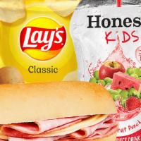 Half-Pint Ham & Cheese · Ham and Provolone Cheese. Available for Kids 10 years and under. Includes a half-sandwich, b...