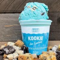 Kookie For Cookies Ice Cream · Cookie dough ice cream with three different cookies.