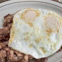 Corned Beef Hash · Served with 2 eggs toast and jelly.
