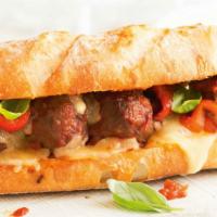 Meatball Sandwich · Garlic cheese bread topped with meatballs and your choice of sauce.