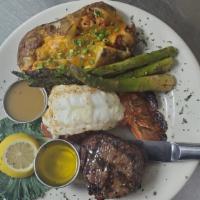 Surf And Turf · 8 oz Lobster tail served with our 8 oz. USDA prime filet mignon grilled to perfection.