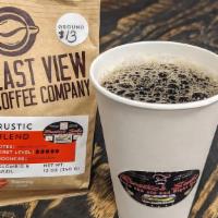 Coffee · Locally roasted beans from East View Coffee Company. 
Notes: Nutty, Bold and Rich