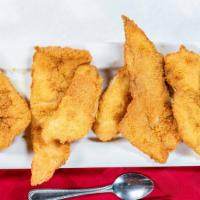 Fried Catfish Fillet · Hand tossed (5) catfish fillet in our homemade batter and fried to perfection.