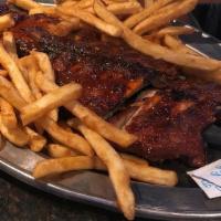 Full Slab Of Firehouse Bbq Baby Back Ribs · Full slab of slow-cooked baby back ribs, topped with homemade BBQ sauce. Includes choice of ...