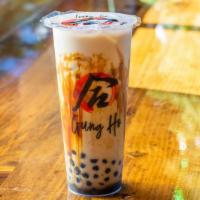 Brown Sugar Milk Tea · Your choice of milk, combined with rings of sweet brown sugar