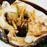 035 Peninsula Steamed Fish · Recommended with Sea Bass, freshly steamed with chef's special soy sauce.