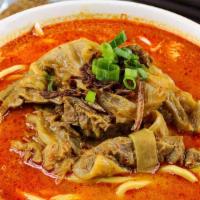 168 Beef Brisket Curry Noodle Soup · Spicy: Sharp, fiery taste. Tender brisket tendons in a spicy curry over fresh egg noodles