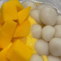 New!!! Mango Juice With  Glutinous Rice Ball · Fresh made Mango Juice with  Gultinous Rice Ball and frseh Mango. Made with dairy. Please as...