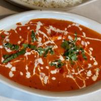 Chicken Tikka Masala(Halal) · Boneless chicken breast marinated in yogurt and spices, roasted on the skewer, sauteed in to...