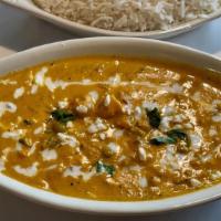 Paneer Shahi Korma · Homemade cheese cooked with nuts and a touch of cream in fresh herbs and spices.