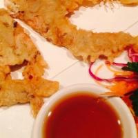 Crab Tempura · Lightly fried soft shell crab with tempura dipping sauce.