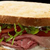 Roast Beef And Cheese · Slow-roasted, top as inside round USDA choice beef sliced to order. Dress it the way you lik...