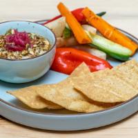 Sikil P'Ak · pumpkin seed habanero dip, heirloom tomato, citrus, crunchy vegetables