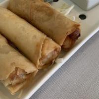 Crispy Egg Rolls (3 Pcs.) · Chicken crispy egg rolls served with a sweet and sour dipping sauce.