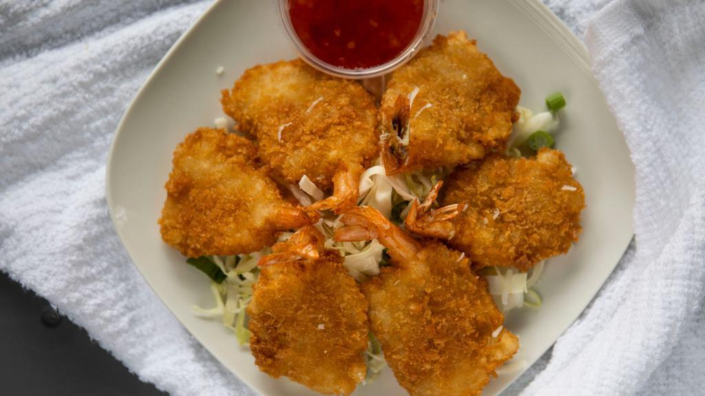 Coconut Shrimp (6 Pcs.) · Battered shrimp served with sweet chili dipping sauce.