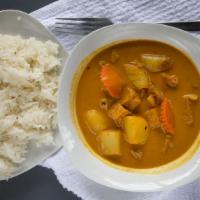 Yellow Curry · Yellow curry stewed with potatoes and onions. Served with rice.
