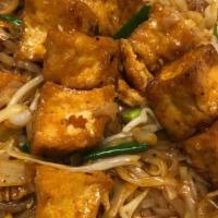 Pad Thai · Stir-fried rice noodles with your choice of meat, eggs, bean sprouts, cabbage, white and gre...