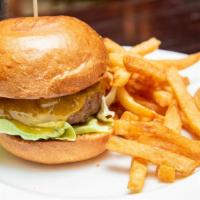 All American Burger · Our Juicy 1/2 lb. Angus Burger Served with American Cheese, Lettuce, Tomato and Onion