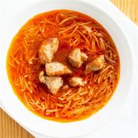Chile Con Carne Fideo · Noodle soup.