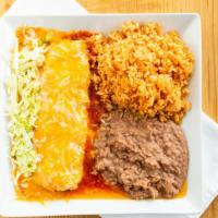 Big Bob'S Burrito Spread · Pork or chicken, with beans in a flour tortilla with melted cheese on top with rice or beans.