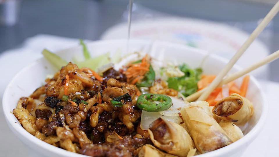 Vermicelli With Pork Egg Rolls · 