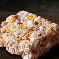 Birthday Cake Marshmallow Treat · Birthday cake flavored marshmallow and crispy rice cereal bar, topped with colorful sprinkles.