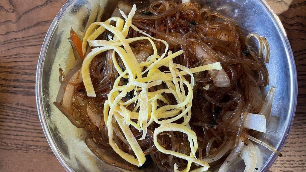 Japchae · stir-fried noodles with mixed vegetables