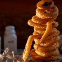 Onion Rings · Our thick-sliced onion rings, cooked up crispy and golden brown