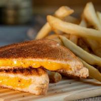 Grilled Cheese Sandwich With Fries · Cheddar cheese melted on buttery toast and grilled until golden brown. Served with a side of...
