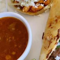 Quesabirria · Corn tortilla with cheese and beef birria