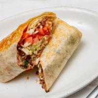 Burrito · Our Huge Flour Tortilla Rolled around your Choice of Meat, Stuffed with Rice, Beans, Lettuce...