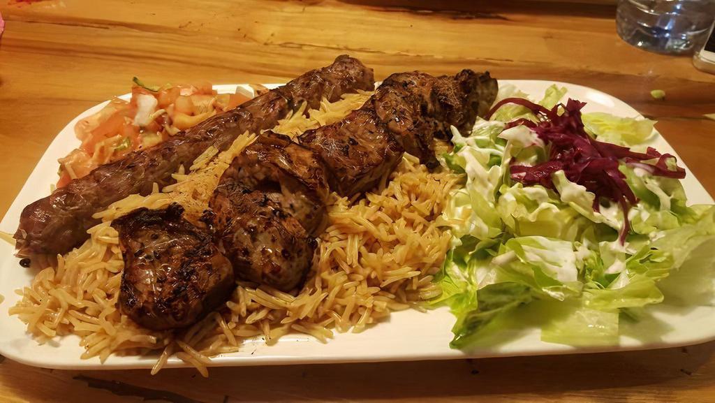 Beef Kabob Dinner · made fresh to order 

COMES WITH SOUP OR SALAD