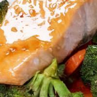 Salmon Dinner · MADE TO ORDER WITH UR CHOICE OF RICE ,FRIES  OR MASHED POTATOES   AND VEGI COMES WITH EITHER...