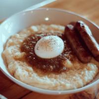 Bowls · *Southern Grits* tasty milled corn grits topped with sausage links, salsa verde, and soft eg...