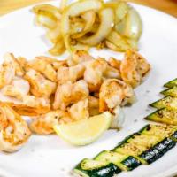 Hibachi Shrimp · Hibachi shrimp grilled with butter and lemon.