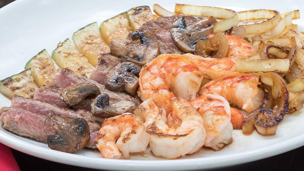 Family Meal · Steak& Shrimp for Four      22oz. steak and 28 pcs. of shrimp  Includes four entrees of salad, dipping sauces. hibachi chicken rice and hibachi vegetables.