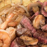 Hibachi Chateaubriand · 8.5 ounces of center cut tenderloin and mushrooms lightly seasoned and grilled with garlic b...