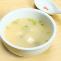 Miso Soup · A delicious blend of miso, green onion, and tofu.