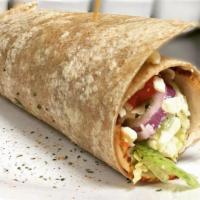 California Turkey Wrap · Oven roasted turkey, guacamole, Monterey jack cheese, red peppers, tomatoes, onions, lettuce...