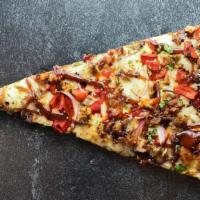 Bbq Pulled Pork Slice  · Honey BBQ sauce topped with pulled pork,bacon, roasted red peppers, sweet red onions and cil...