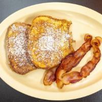 Cinnamon French Toast · Two pieces of french toast with choice of meat