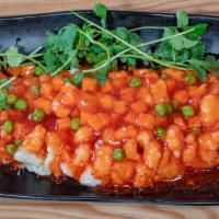 Thai Sweet Chili & Garlic Fish · Spicy. Crispy sole fillets with Thai sweet chili sauce.