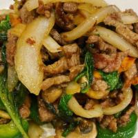 Bangkok Basil · A classic Thai stir-fry dish made with a choice of meat in a rich, peppery, spicy sauce, bel...