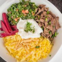 Beef Shawarma Bowl  · Gluten free. Marinated beef cooked to perfection.