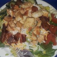 Full Garden Salad · Lettuce, tomato, cucumber, onion, cheddar cheese, croutons. Dressing options: Italian, ranch...